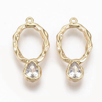 Brass Clear Cubic Zirconia Pendants