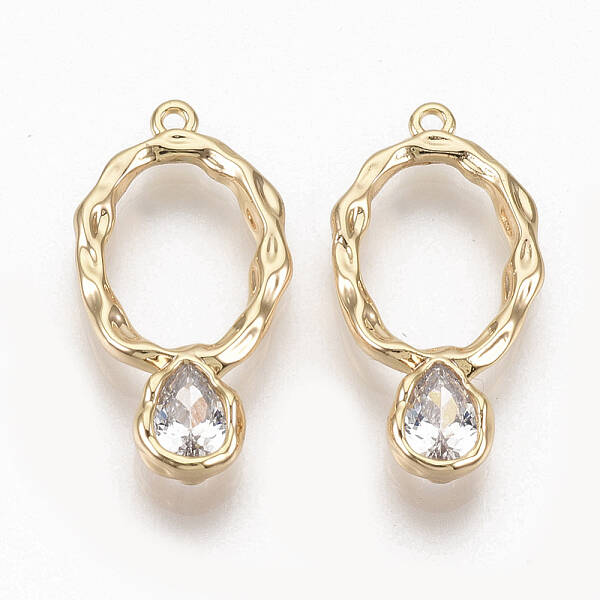 Brass Clear Cubic Zirconia Pendants