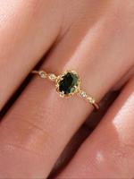 Oval Shaped Cubic Zirconia Decor Ring for Women, Fashion Jewelry for Party, Daily Decor, Trendy All-match & Exquisite Jewel...