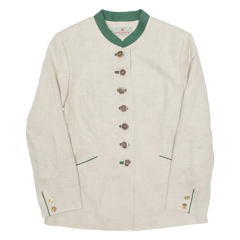 STEINBOCK Womens Blazer Jacket Beige 90s S