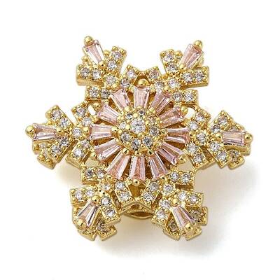 Brass Micro Pave Cubic Zirconia Beads