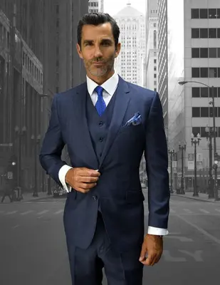 Men's Big & Tall Suit Light Plaid 3-Piece Set Statement Brand