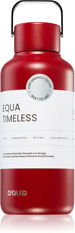 Equa Timeless Stainless Steel Water Bottle, Small, Wine Not, 600 ml