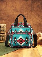 Women's Ethnic Pattern Zipper Crossbody Bag, Boho Style Bohemian Large Capacity Handbag, Fashionable Creative Crossbody Bag f...