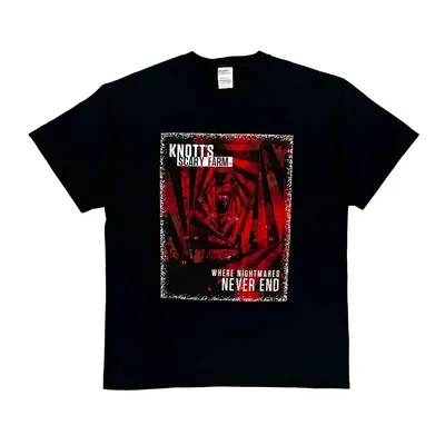 Knotts Scary Farm Port & Company Graphic T-Shirt - Large Black Cotton