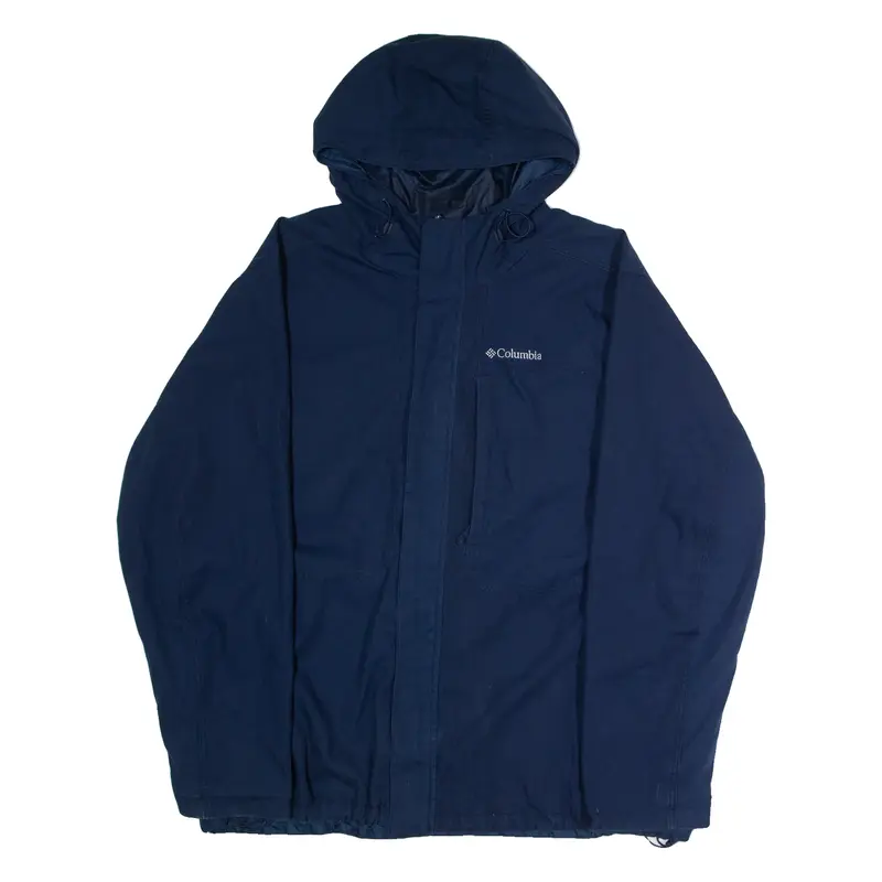 COLUMBIA Mens Jacket Blue Hooded 2XL