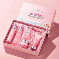 Collagen Sakura Moisturizing Revitalizing Six Piece Set,Firming Brightening,Elasticity Tender Skin Sakura Extract,Deep Moistu...