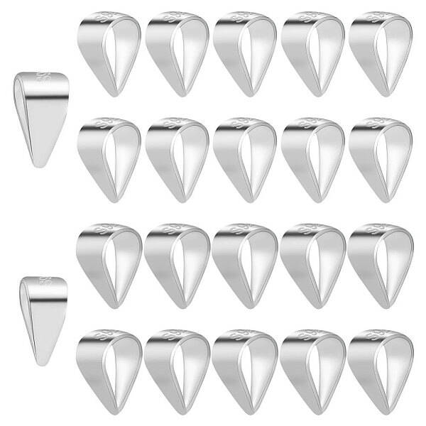 20Pcs 2 Size 925 Sterling Silver Snap on Bails