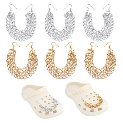 Aluminium 3-Strand Curb Link Chain Shoe Decoration Chain