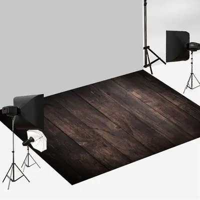 Smoked Color Baby Photoshoot Wooden Floor Backdrop