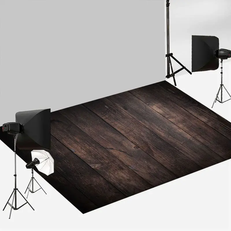 Smoked Color Baby Photoshoot Wooden Floor Backdrop