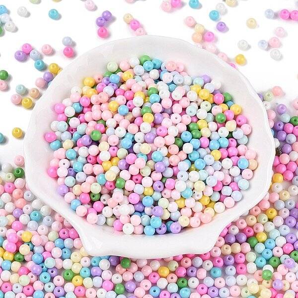 Opaque Baking Painted Glass Beads