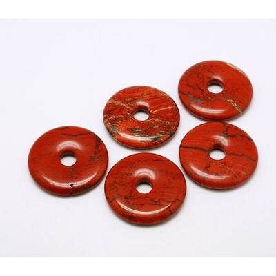 Donut/Pi Disc Natural Gemstone Pendants
