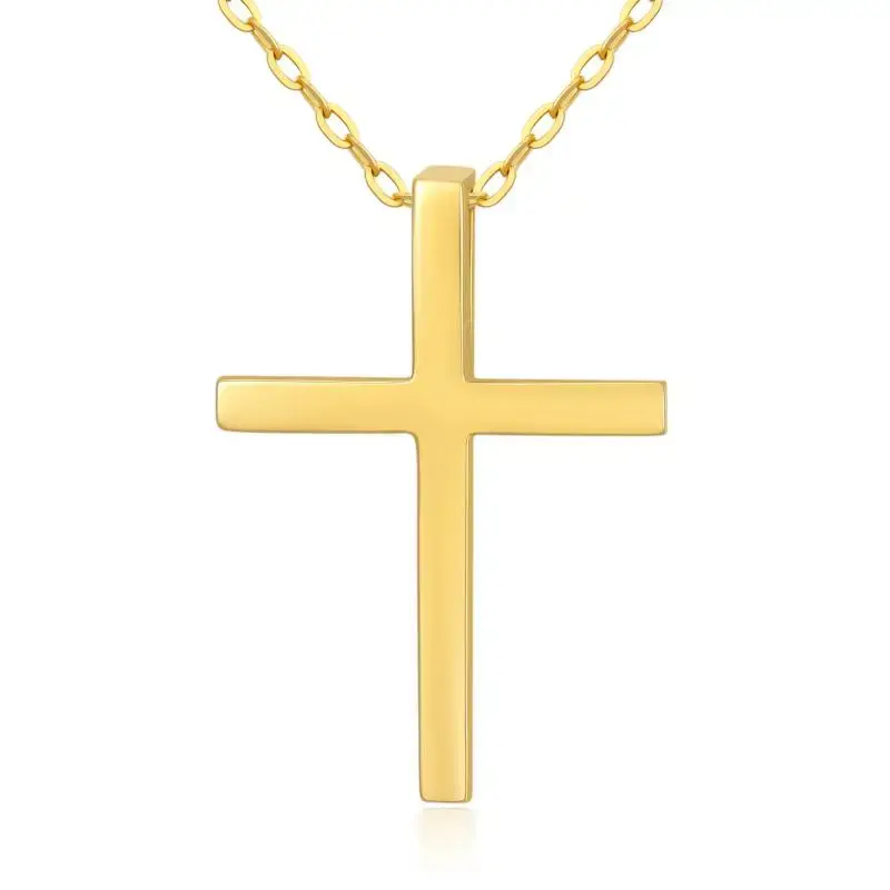 14K Gold Cross Pendant Necklace