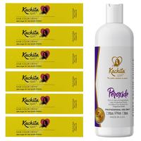 Kachita Spell Professional Hair Coloring Kit with 6 Custom Shades, 1 Liter Developer, Argan Oil, Keratin Nourishing Peroxide ...