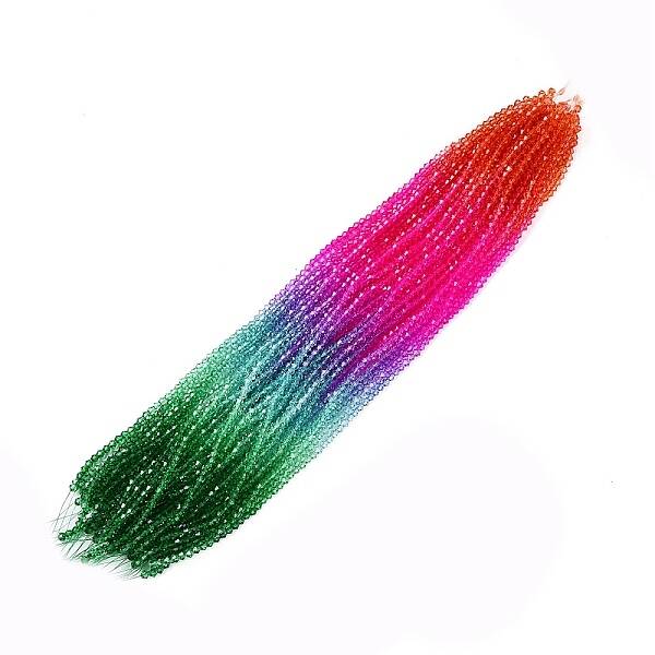 Gradient Color Baking Painted Glass Bead Strands