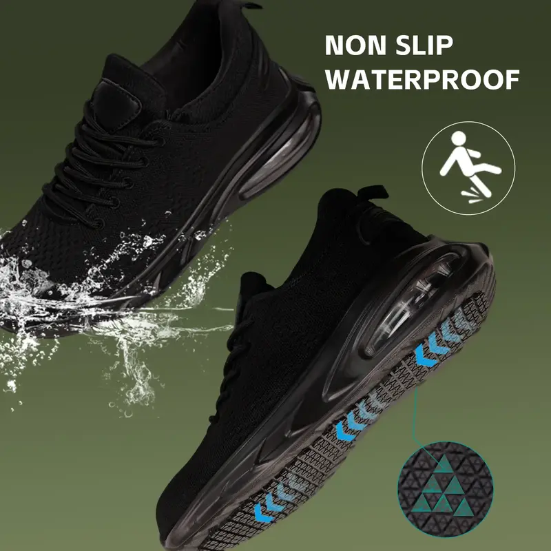 【 Limited Deal in fall】 Non Slip Work Shoes Waterproof Oil Resistant Breathable Mesh Comfort  Footwear for all day with w...