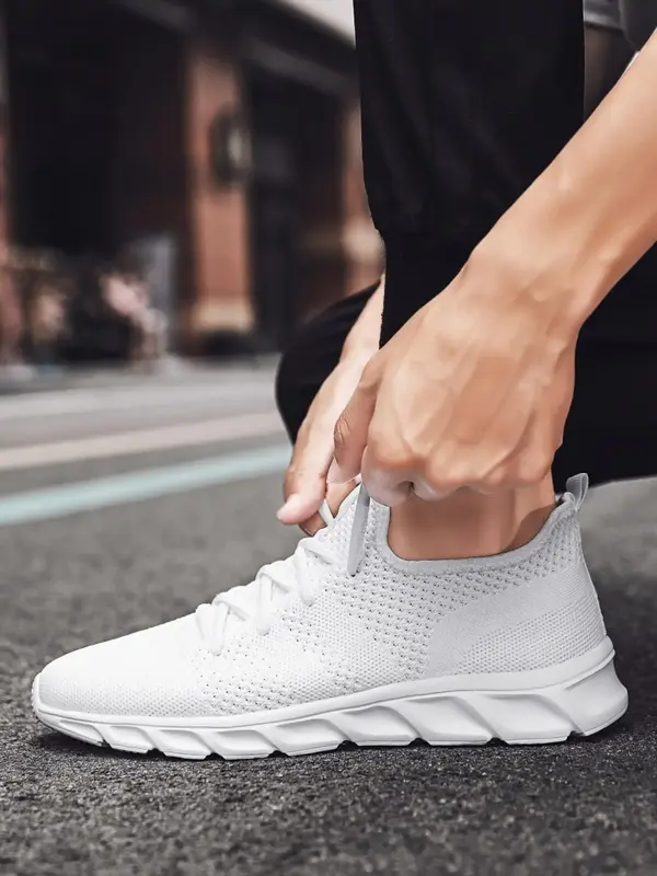 Men's Sporty Lace Up Low Top Designer Sneakers, Mens Sneakers, Casual Comfortable Breathable Running Shoes, Sports Running Sh...