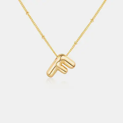 18K Gold Letter Pendant Necklace