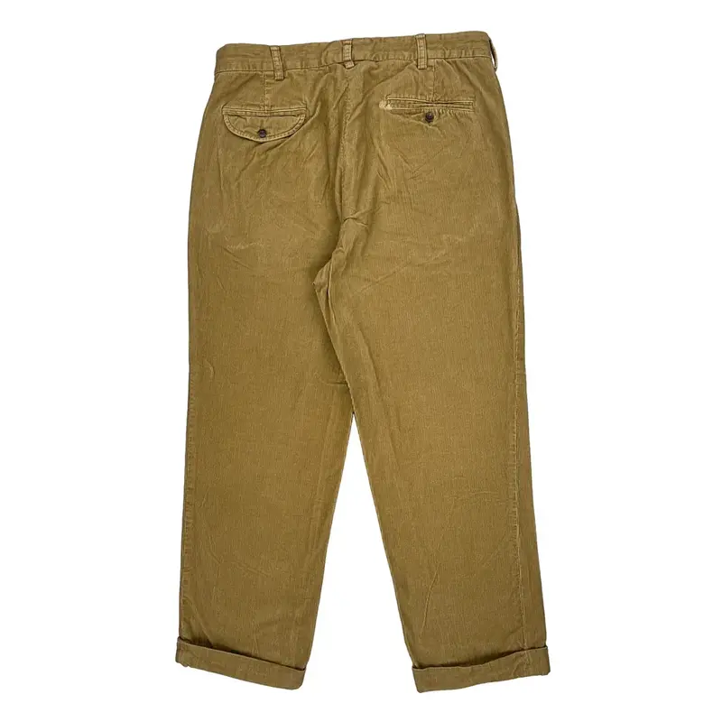 Polo By Ralph Lauren Baggy Cord Trousers - 35? Waist Beige Cotton