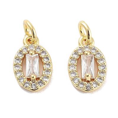 Brass Micro Pave Cubic Zirconia Charms