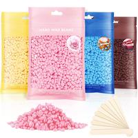 Hard Wax Beads 400g for Hair Removal with 10 Sticks Full Body Brazilian Bikini Face Legs Eyebrow for Women Men