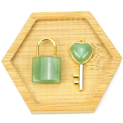 Natural Green Aventurine Couple Pendants