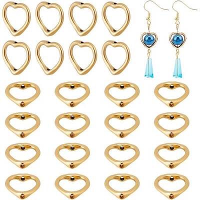 CHGCRAFT 160Pcs Heart Shape Bead Frame Tibetan Style Bead Frame Heart Connectors for DIY Jewelry Making Findings Charms Penda...