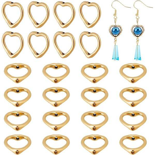 CHGCRAFT 160Pcs Heart Shape Bead Frame Tibetan Style Bead Frame Heart Connectors for DIY Jewelry Making Findings Charms Penda...
