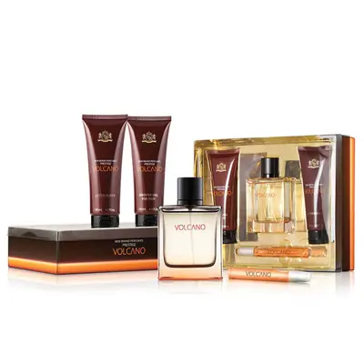 Set Nuovo Marchio: Volcano Eau De Toilette Per Uomo 100 ml + Volcano Eau De Toilette Per Uomo 15 ml + Volcano Detergente Gel ...