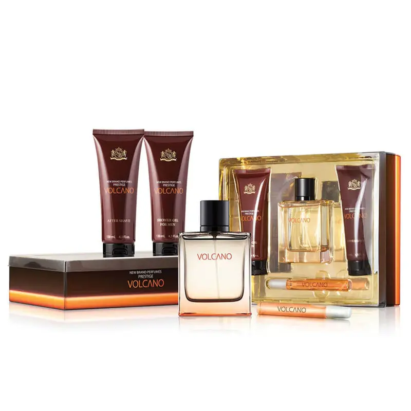 Set Nuovo Marchio: Volcano Eau De Toilette Per Uomo 100 ml + Volcano Eau De Toilette Per Uomo 15 ml + Volcano Detergente Gel ...