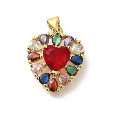 Rack Plating Brass with Cubic Zirconia Pendants