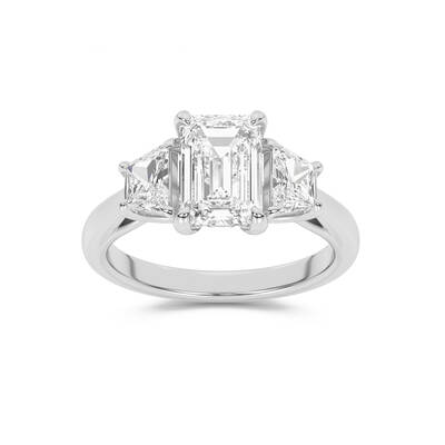 Amara Chand Lab Grown Emerald Cut Diamond Engagement Ring | 18K White Gold 4 3/4  CT. TW.
