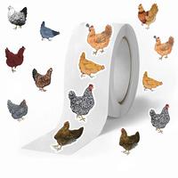 Chicken Pattern Sticker (500pcs/roll), Round Self Adhesive Decorative Sticker, Decorative Sticker for Water Bottle, Laptop, P...