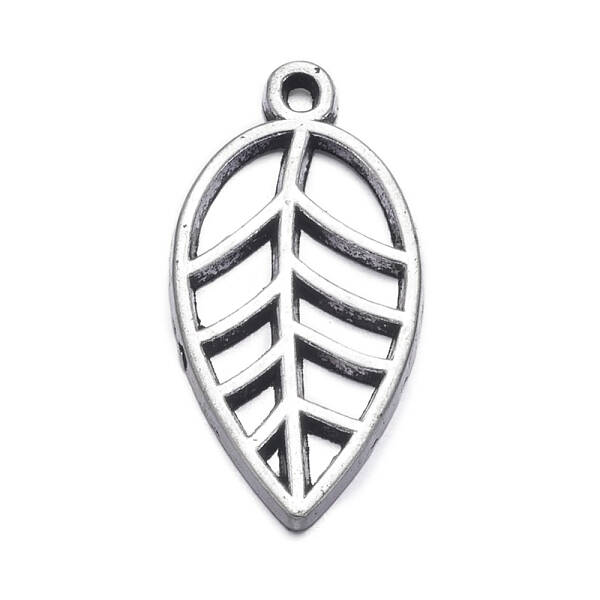 Antique Silver Alloy Leaf Pendants