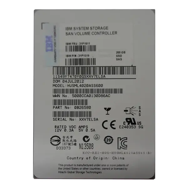 31P1611 IBM 200GB Multi-Level Cell SAS 6Gb/s 2.5-Inch Solid State Drive