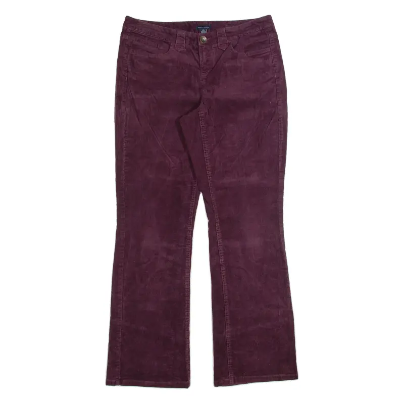 TOMMY HILFIGER Womens Corduroy Trousers Purple Regular Bootcut W32 L32