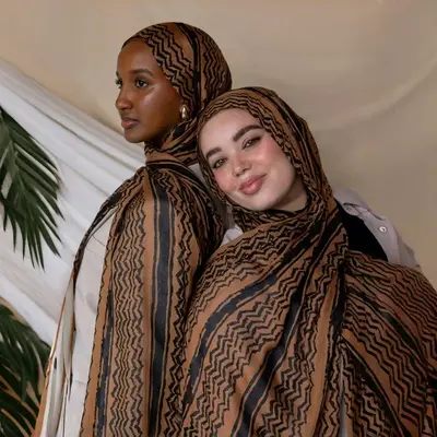 Casual Chic Style (MH062 )Keffiyeh Striped Chiffon Hijab - Versatile and Stylish Design for Everyday Wear