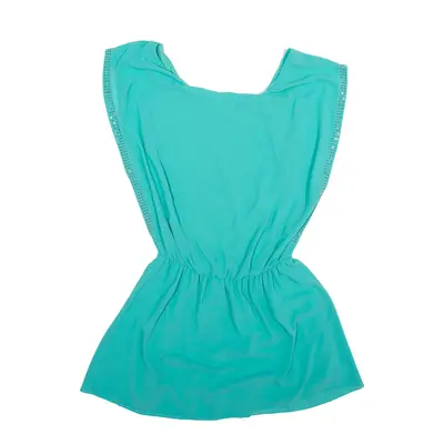 ZUIKI Mini Dress Blue Short Sleeve Short Womens UK 10
