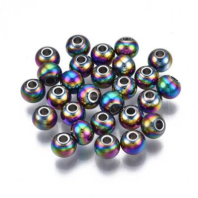 Rack Plating Rainbow Color 304 Stainless Steel Beads