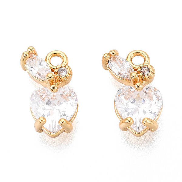 Brass Micro Pave Cubic Zirconia Charms