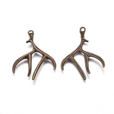 Tibetan Style Alloy Deer Antler Pendants
