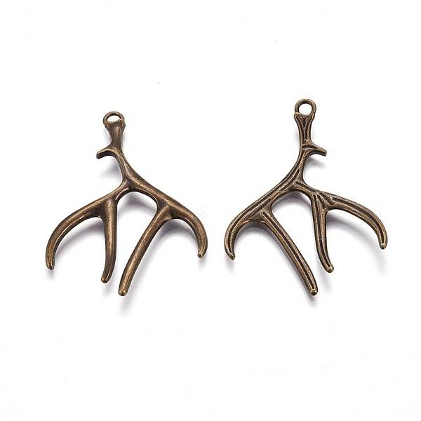 Tibetan Style Alloy Deer Antler Pendants