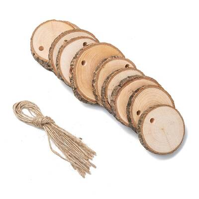 Flat Round Wood Big Pendant Decorations