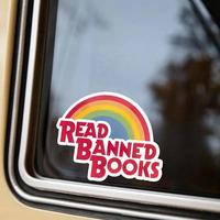 Read Banned Books Sticker, Waterproof Vinyl Sticker, Durable Bumper Sticker for Car, Laptop, Water Bottle, Tool Box, Outdoor ...