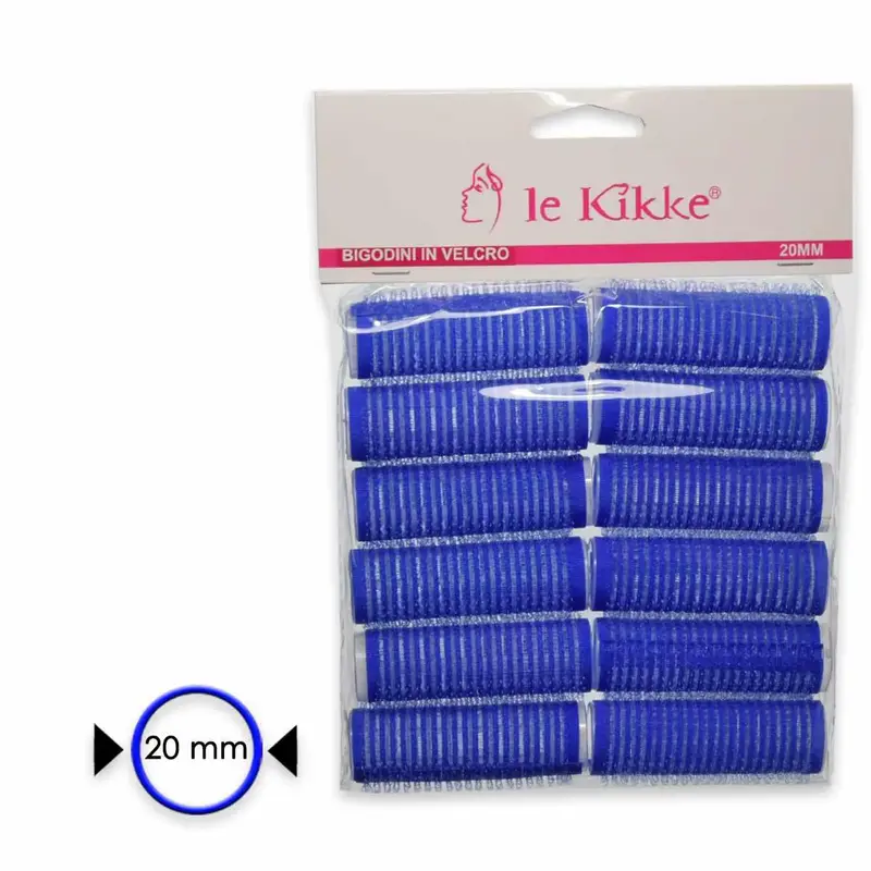 Le kikke velcro curler in bag 12 pieces diam. 2 cm