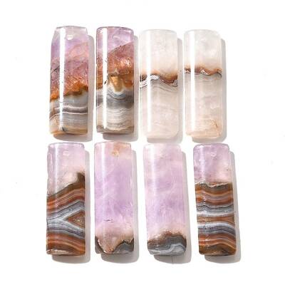 Natural Amethyst Lace Agate Pendants