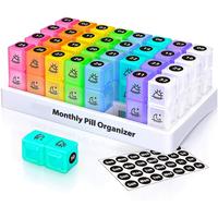 Monthly Pill Organizer Storage, 1 Set 2 Times A Day Pill Box, Pill Organizer Storage with Stickers, Summer for Gift,  Medicin...