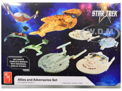 Skill 2 Model Kit Allies and Adversaries Space Ship Set Star Trek Franchise 1/2500 Scale Model by AMT