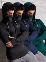 Men's Solid Hoodie, Casual Regular Fit Long Sleeve Hooded Sweatshirt for Spring & Fall, Men's Top for Daily Wear, Gymclothes,...